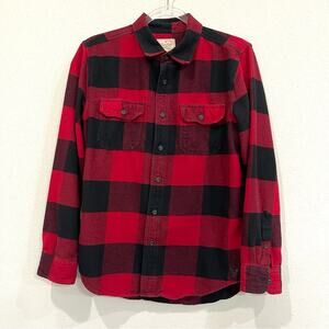 American Eagle AEO Red Black Buffalo Plaid Flannel Shirt Heritage Classic Fit M